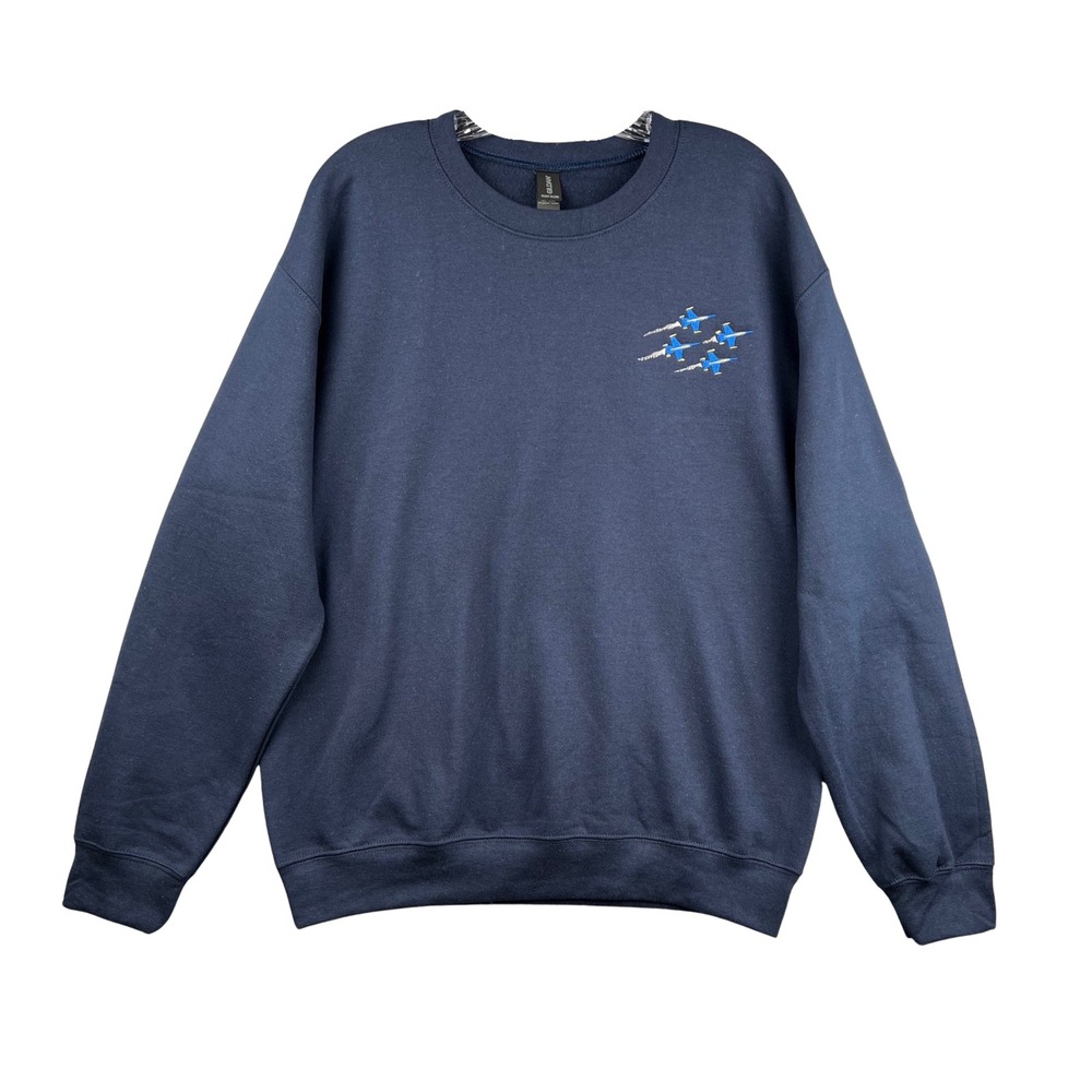 Blue Angels Embroidered Heavy Blend Sweatshirt Size Medium Navy Blue